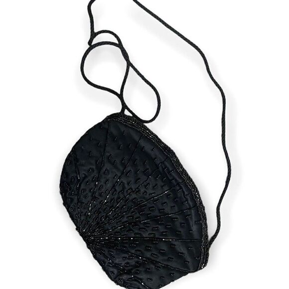 Sophistique Elegant Formal Beaded Black Crossbody Multicolored Clutch Bag Padded - Picture 6 of 7